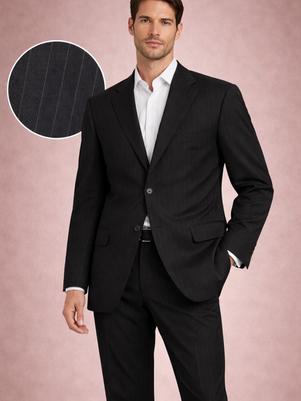 Pavone Made in Italy Black Pinstripe Blazer Luxury Tailored Jacket